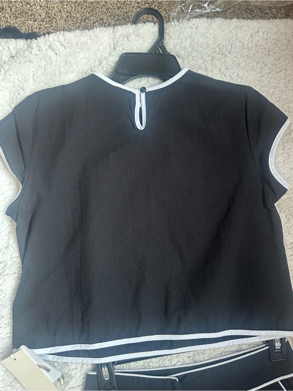 New with tags Commense two-piece matching art in black with white piping - Picture 3 of 7